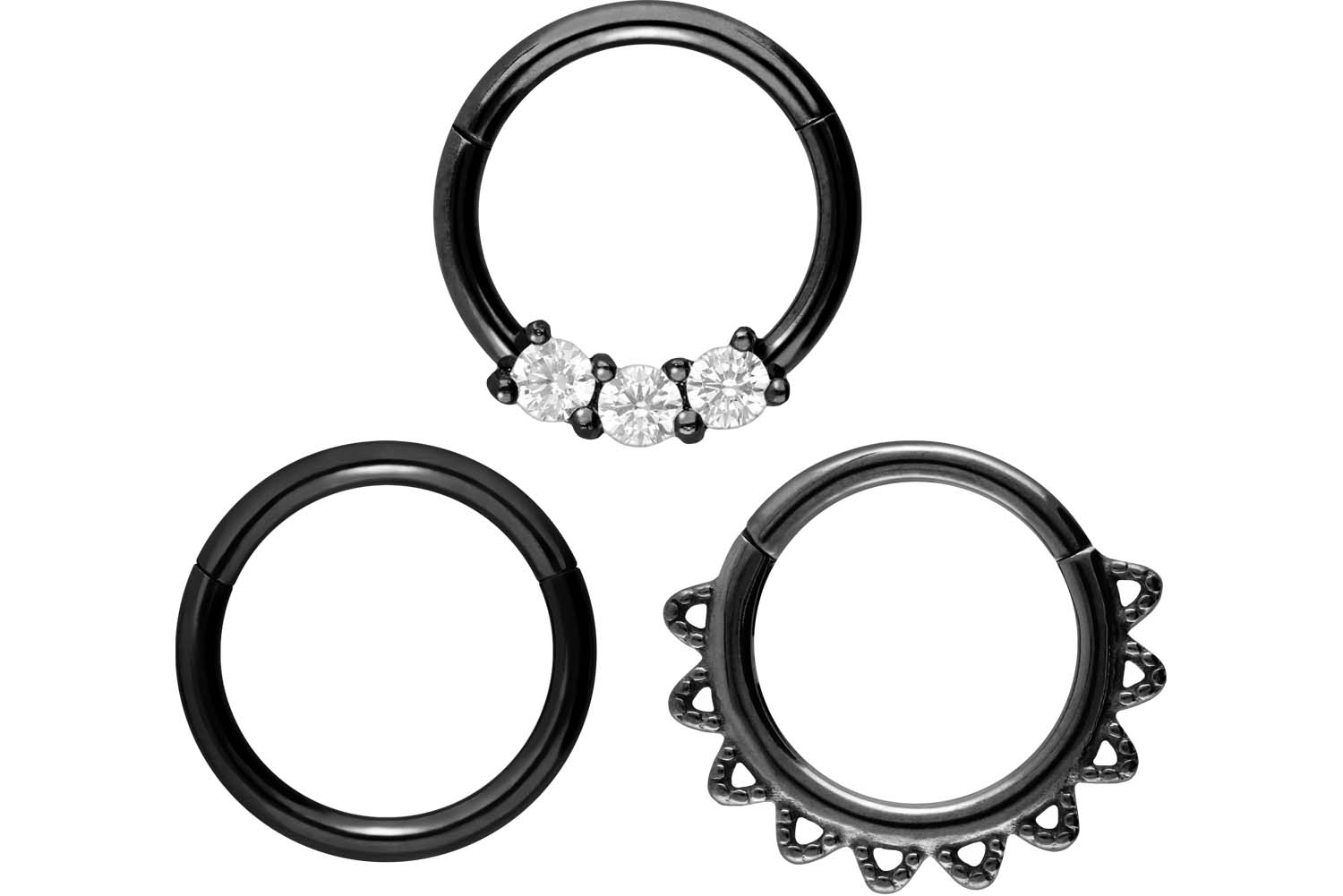 SET Chirurgenstahl Segmentring Clicker Piercing MIX